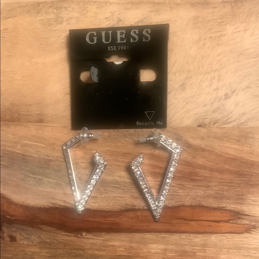 Guess Silver Geometric Earrings